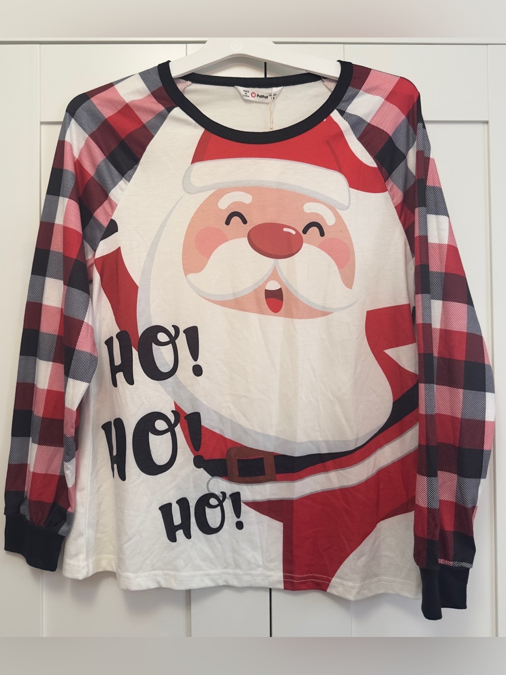 Santa Christmas Holiday Top Red White & Black Sz MED NEW!